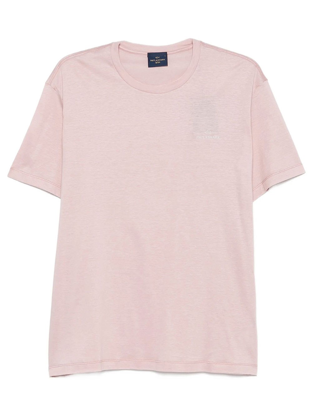 Paul & Shark Men's Pink & Purple Cotton Blend T-Shirt With Tone-On-Tone Logo Print