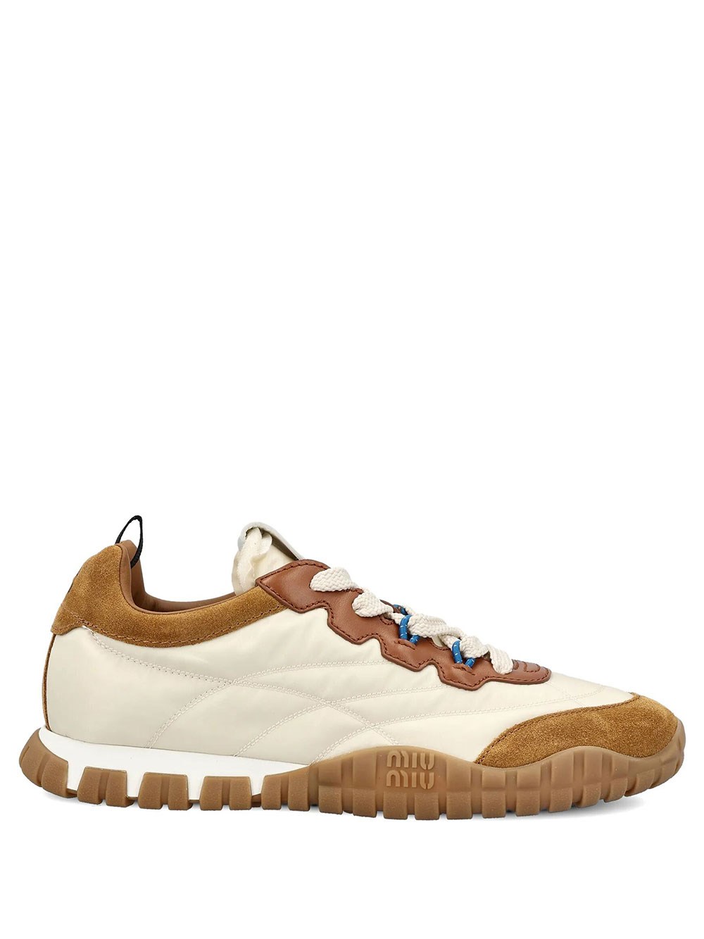 Miu Miu Women's Nude & Neutrals Tyre Sneakers In Technical Fabric, Smooth Leather And Suede