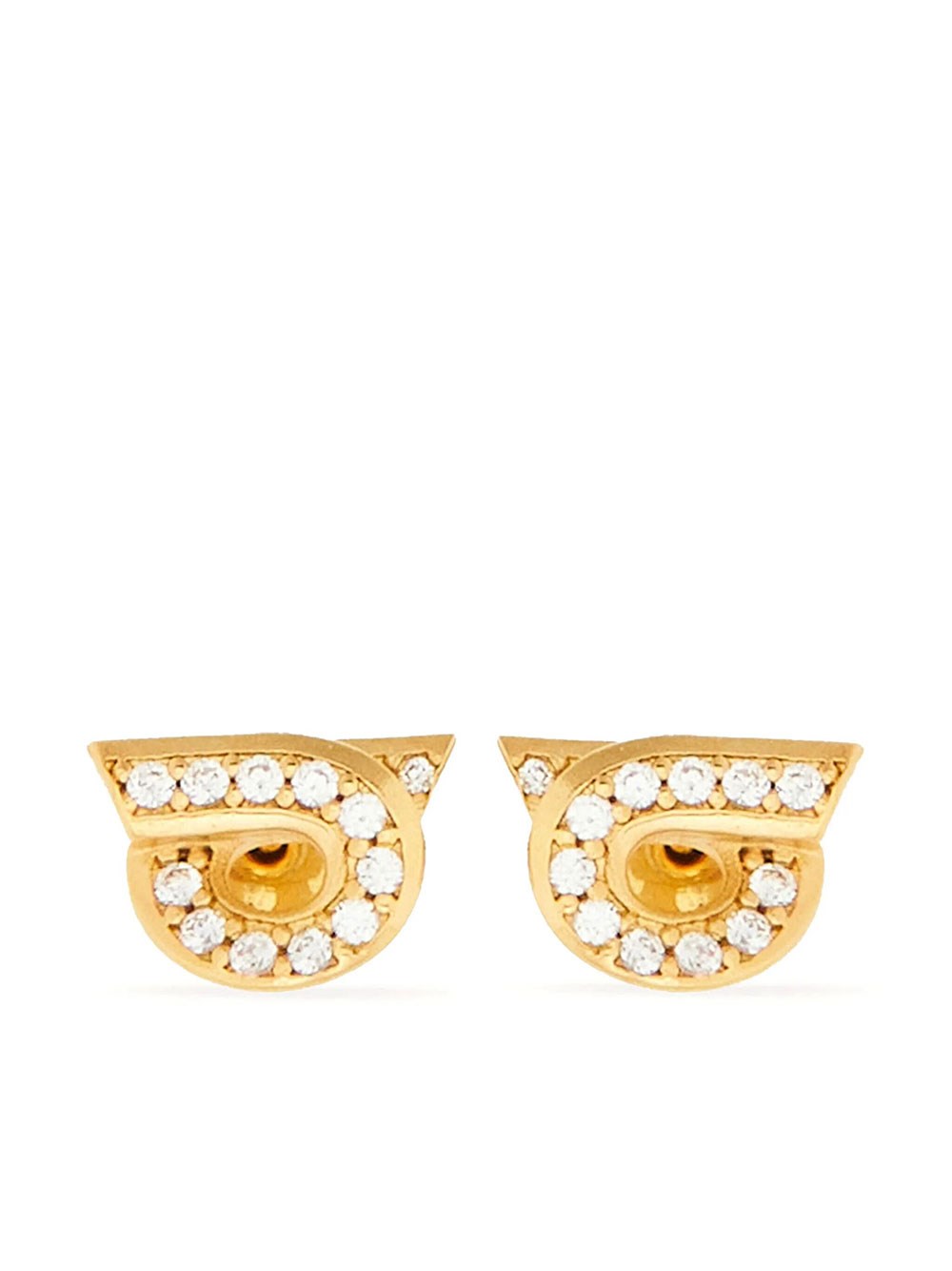 Ferragamo Women's Metallic Gancini Earrings With Strass (S)