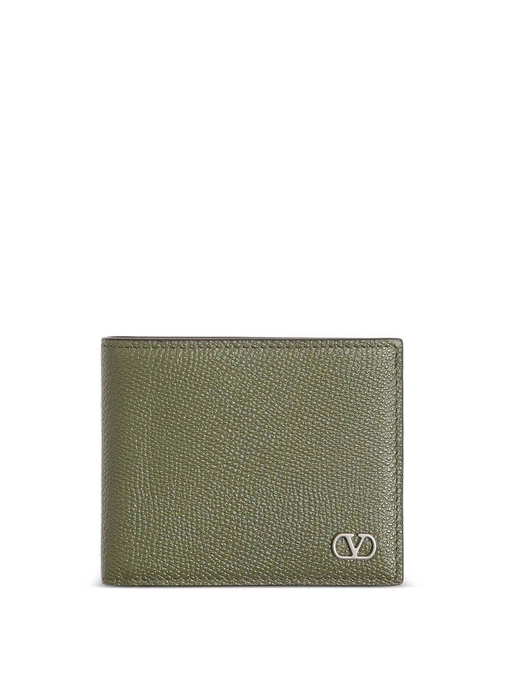 Valentino Garavani Men's Grey Vlogo Signature Bi-Fold Wallet In Garnet Calfskin