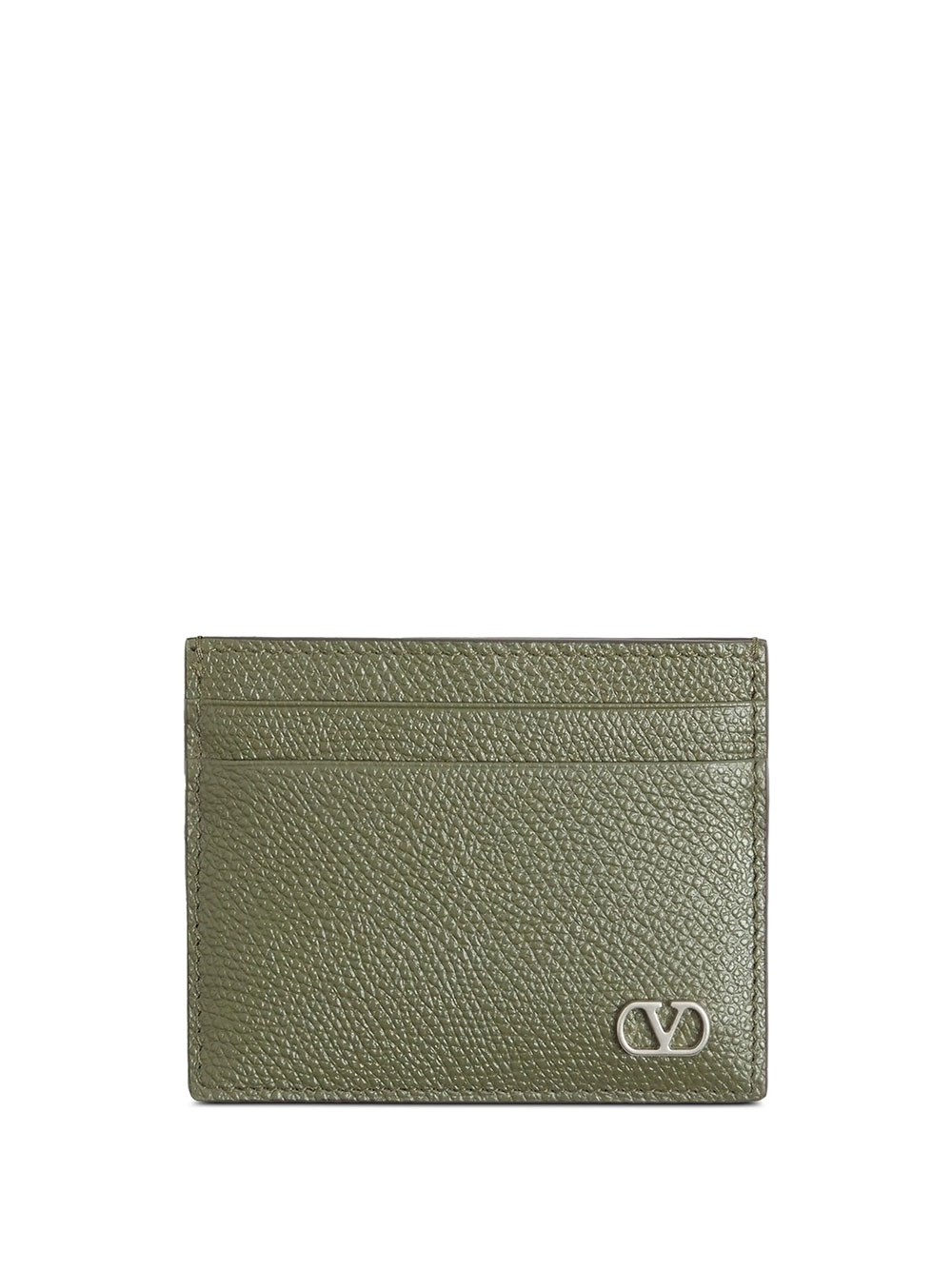 Valentino Garavani Men's Grey Cardholder Vlogo Signature In Garnet Calf Leather
