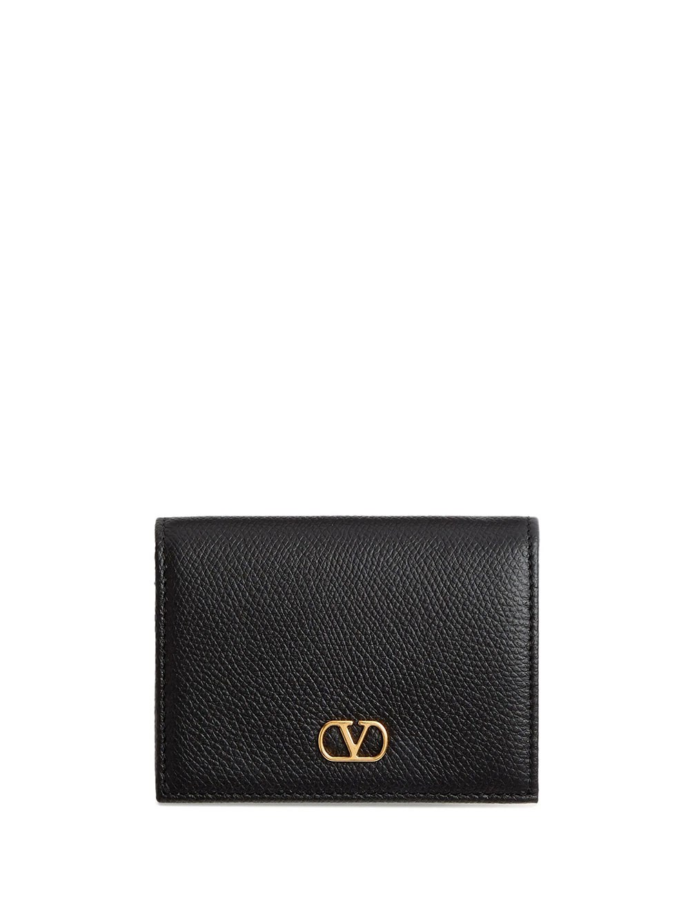 Valentino Garavani Women's Black Vlogo Signature Wallet In Garnet Calfskin