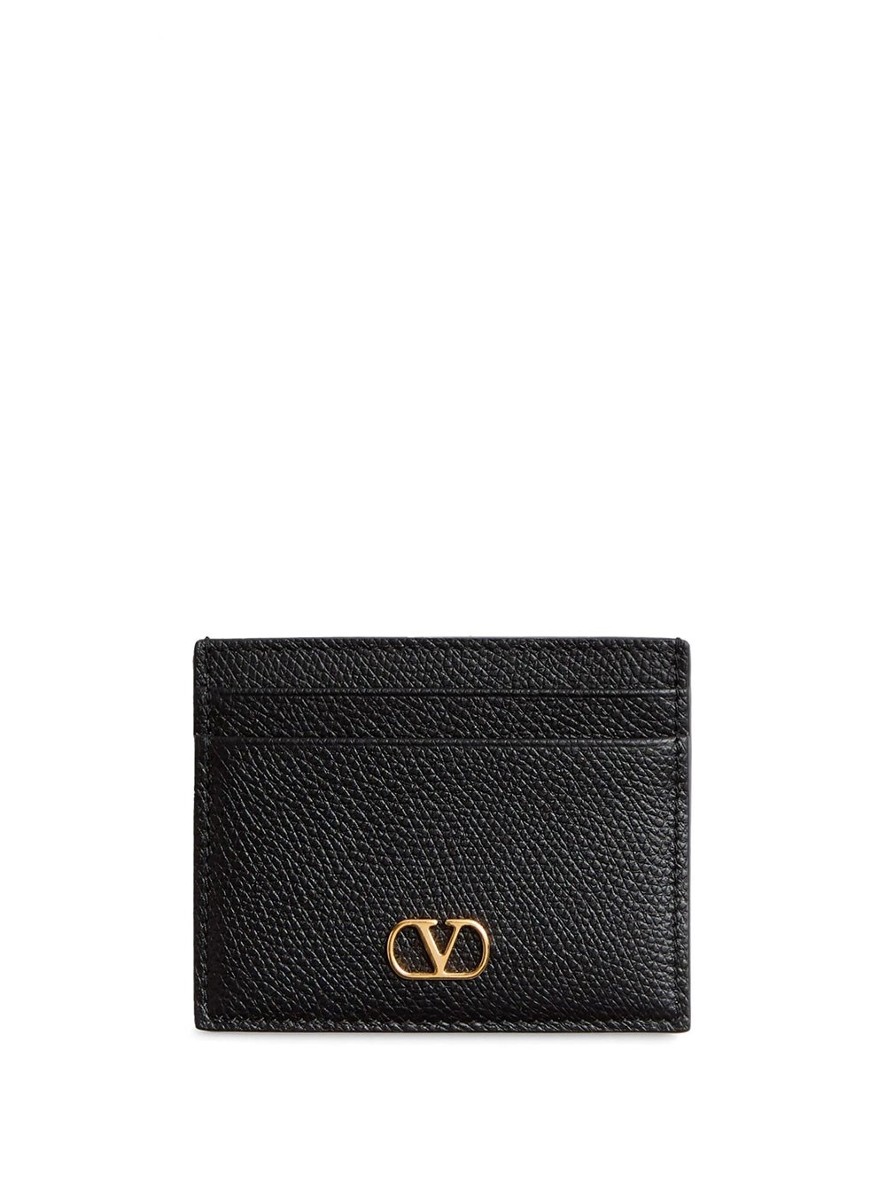 Valentino Garavani Women's Black Card Holder "Vlogo Signature" In Burgundy Calfskin