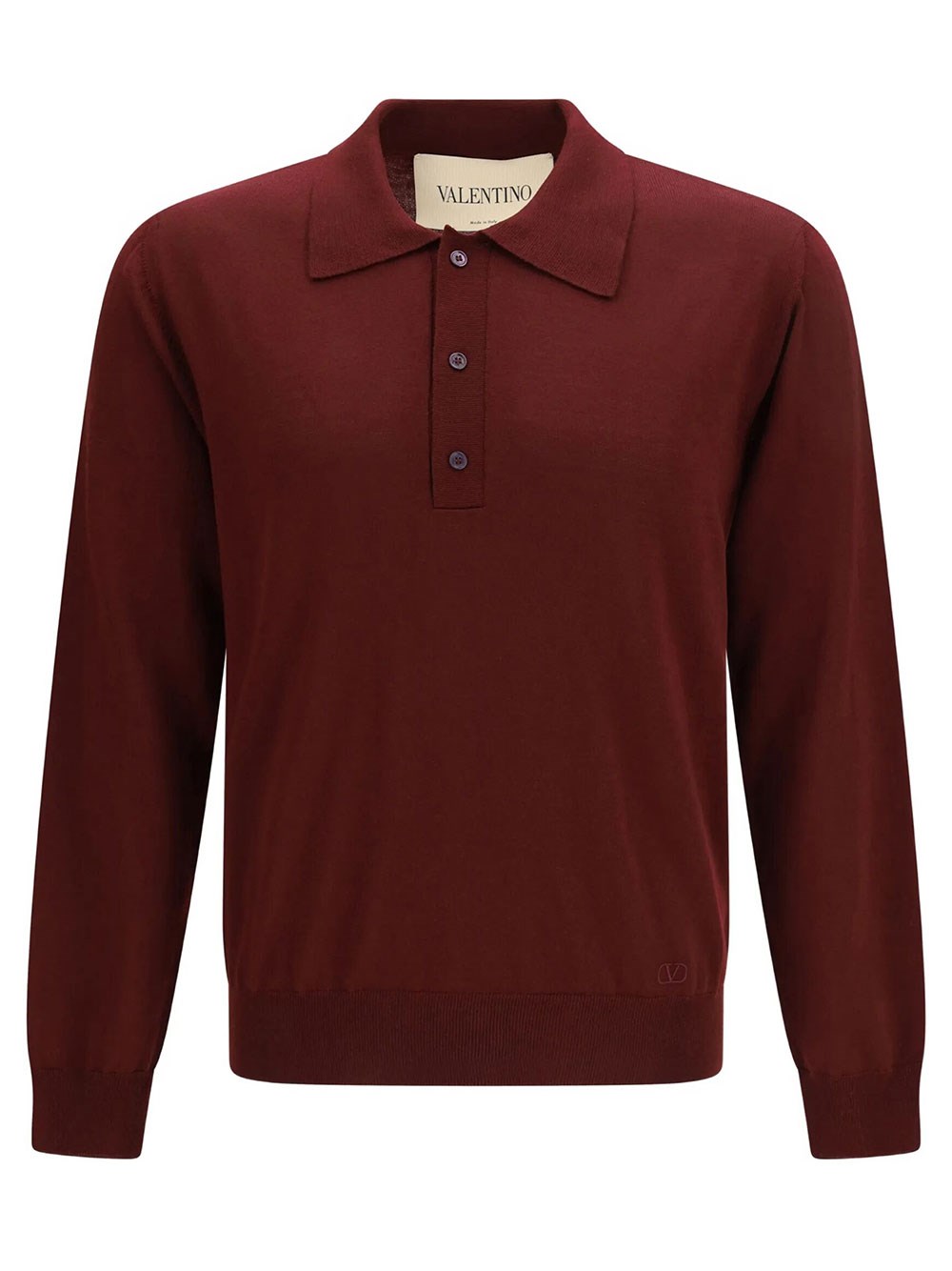 Valentino Garavani Men's Red Valentino Wool Polo With Vlogo Embroidery