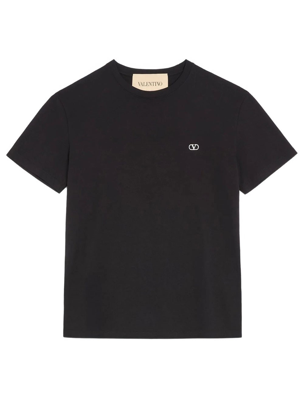 Valentino Garavani Men's Black T-Shirt Valentino In Cotton With Vlogo Embroidery