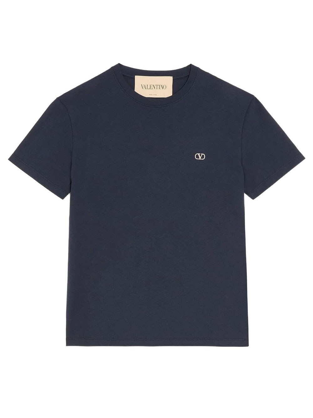 Valentino Garavani Men's Blue T-Shirt Valentino In Cotton With Vlogo Embroidery