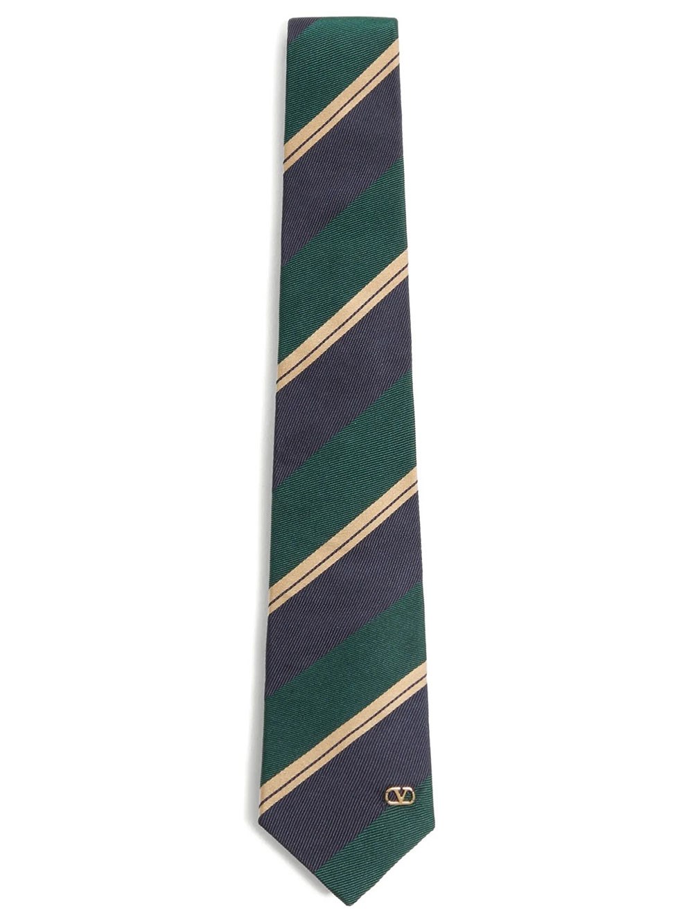 Valentino Garavani Men's Green Valentino Jacquard Silk Regital Tie