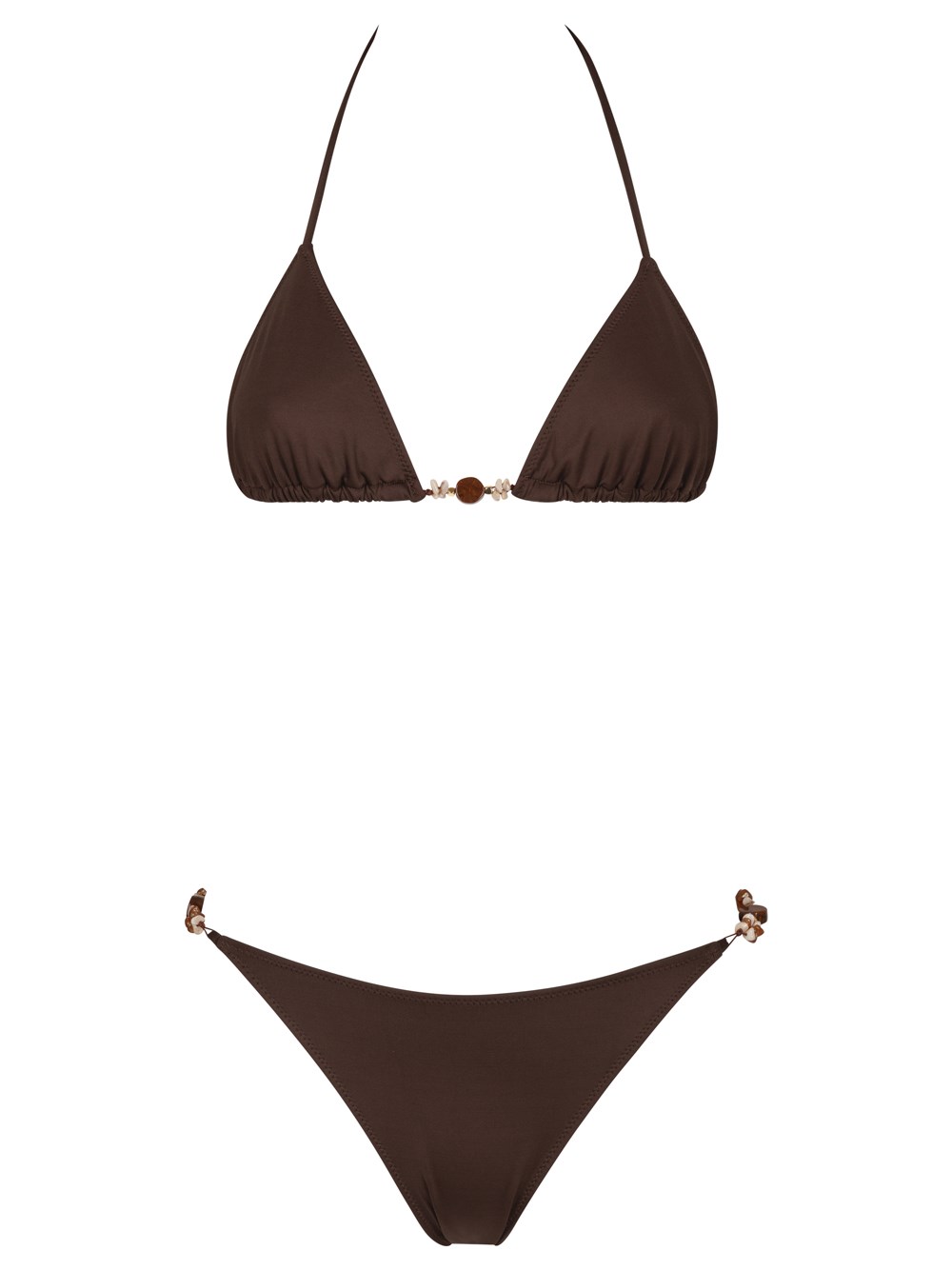 Anjuna Bikini With Beaded Detailing In Brown