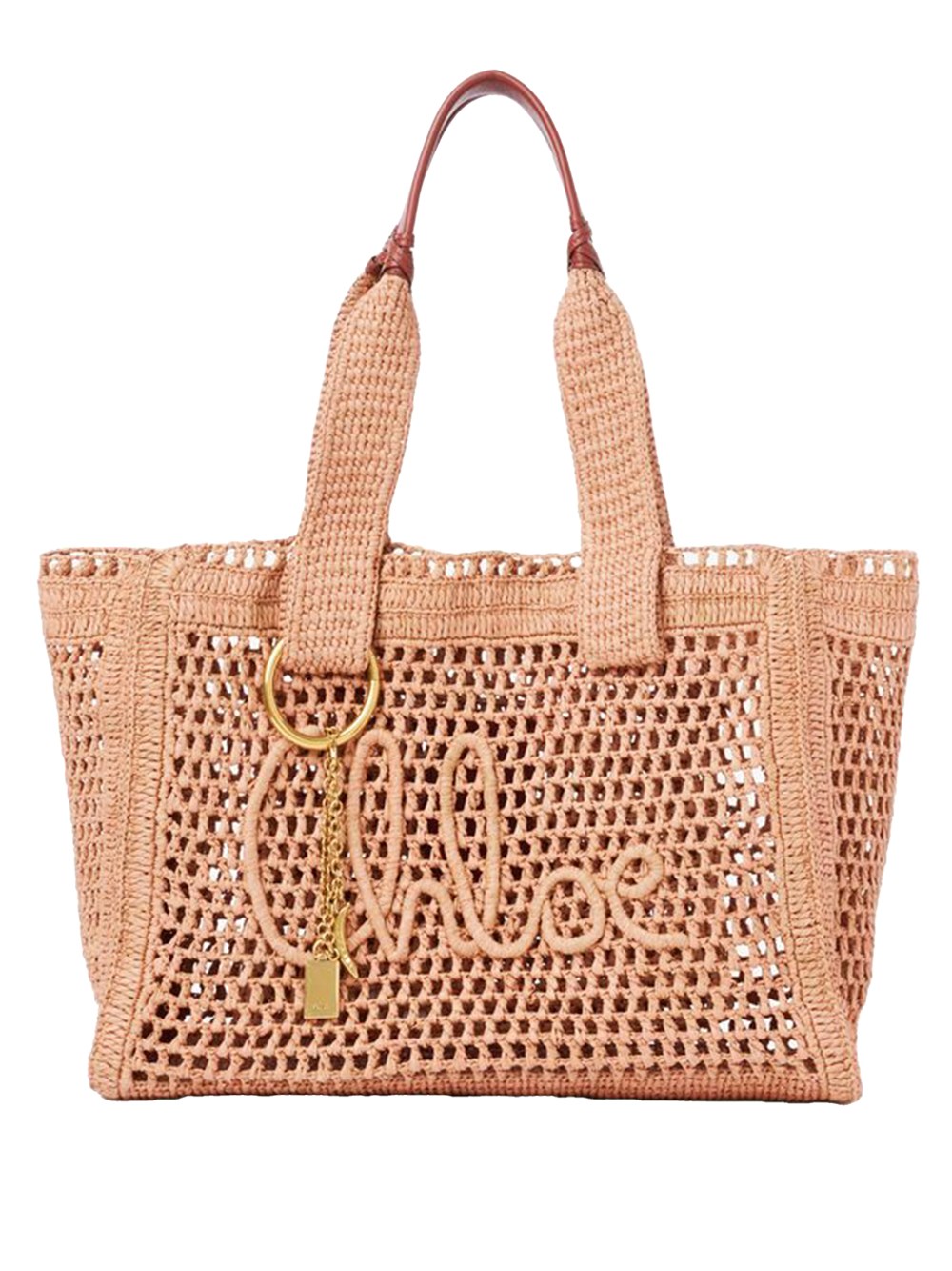 Chloé Women's Nude & Neutrals East-West Summer Banana Tote Bag In Raffia