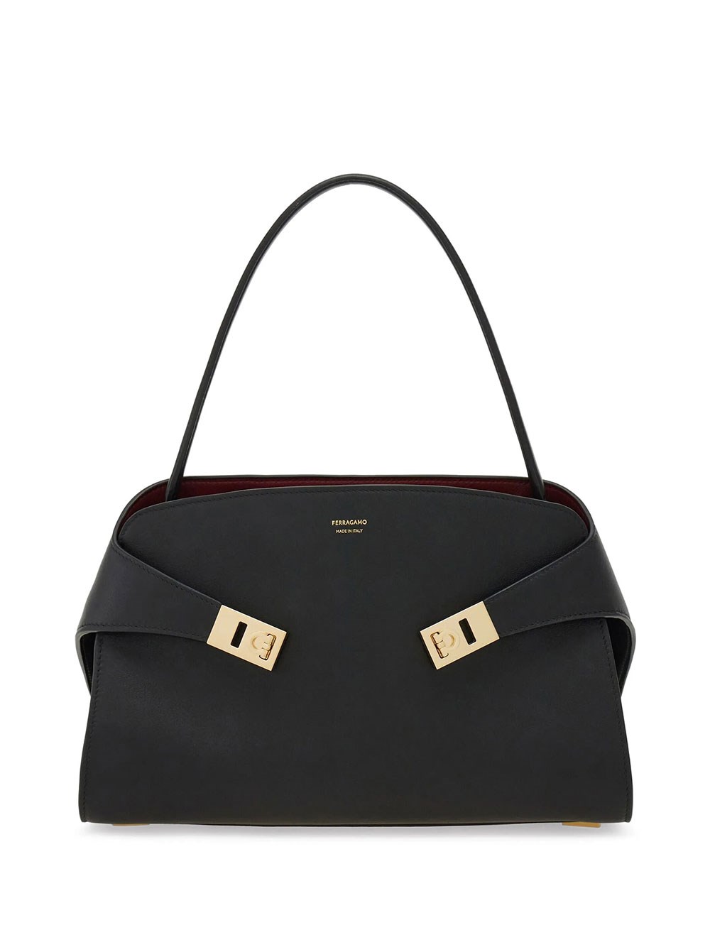Ferragamo Women's Black Hug Soft Medium Bicolore Shoulder Bag