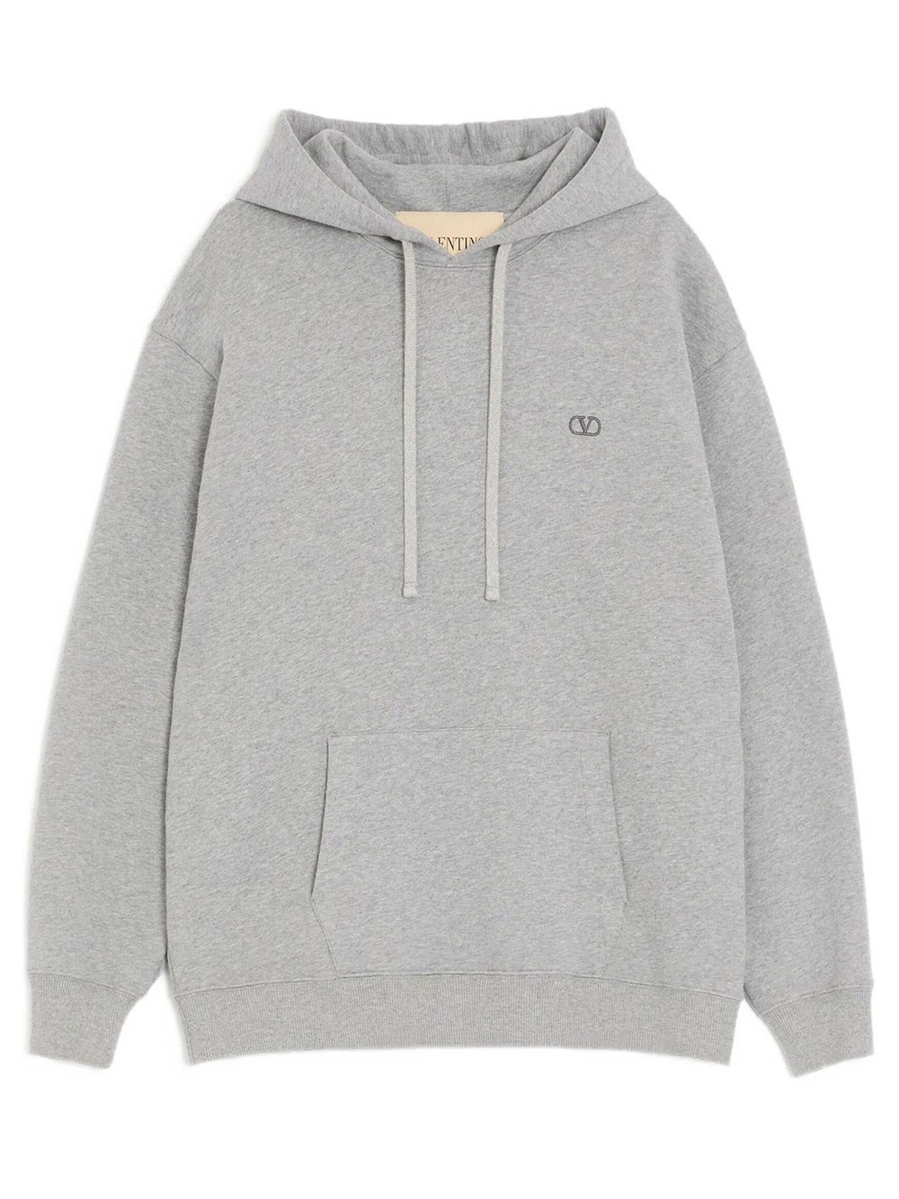 Valentino Garavani Men's Grey Hooded Sweatshirt Valentino In Cotton With Vlogo Em