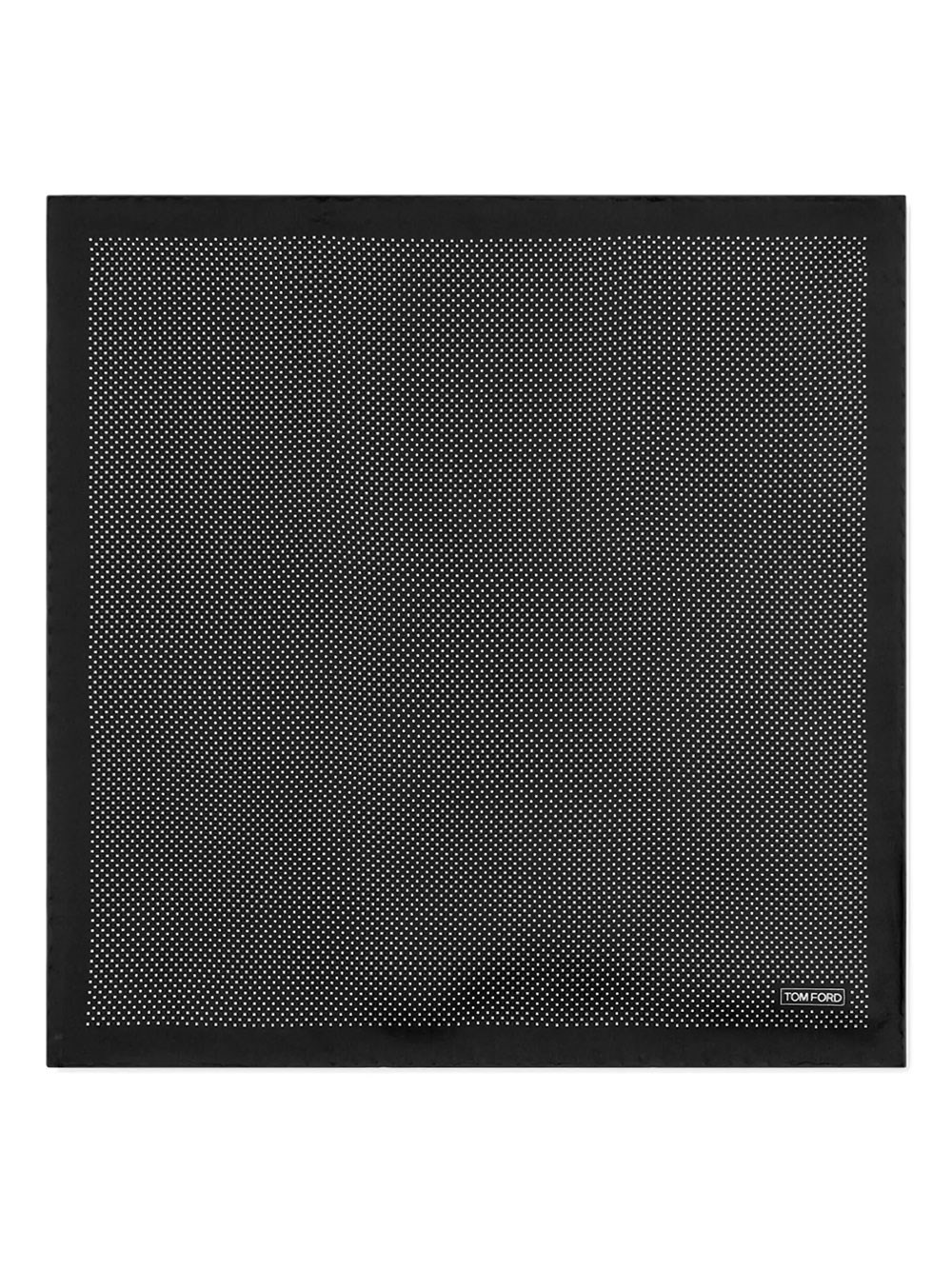 Tom Ford Men's Black Pocket Square In Polka Dot Silk