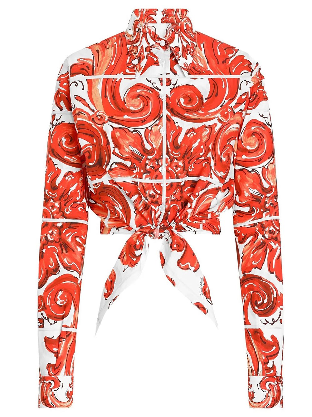 Dolce & Gabbana Women's Multi Shirt In Poplin Maiolica Print
