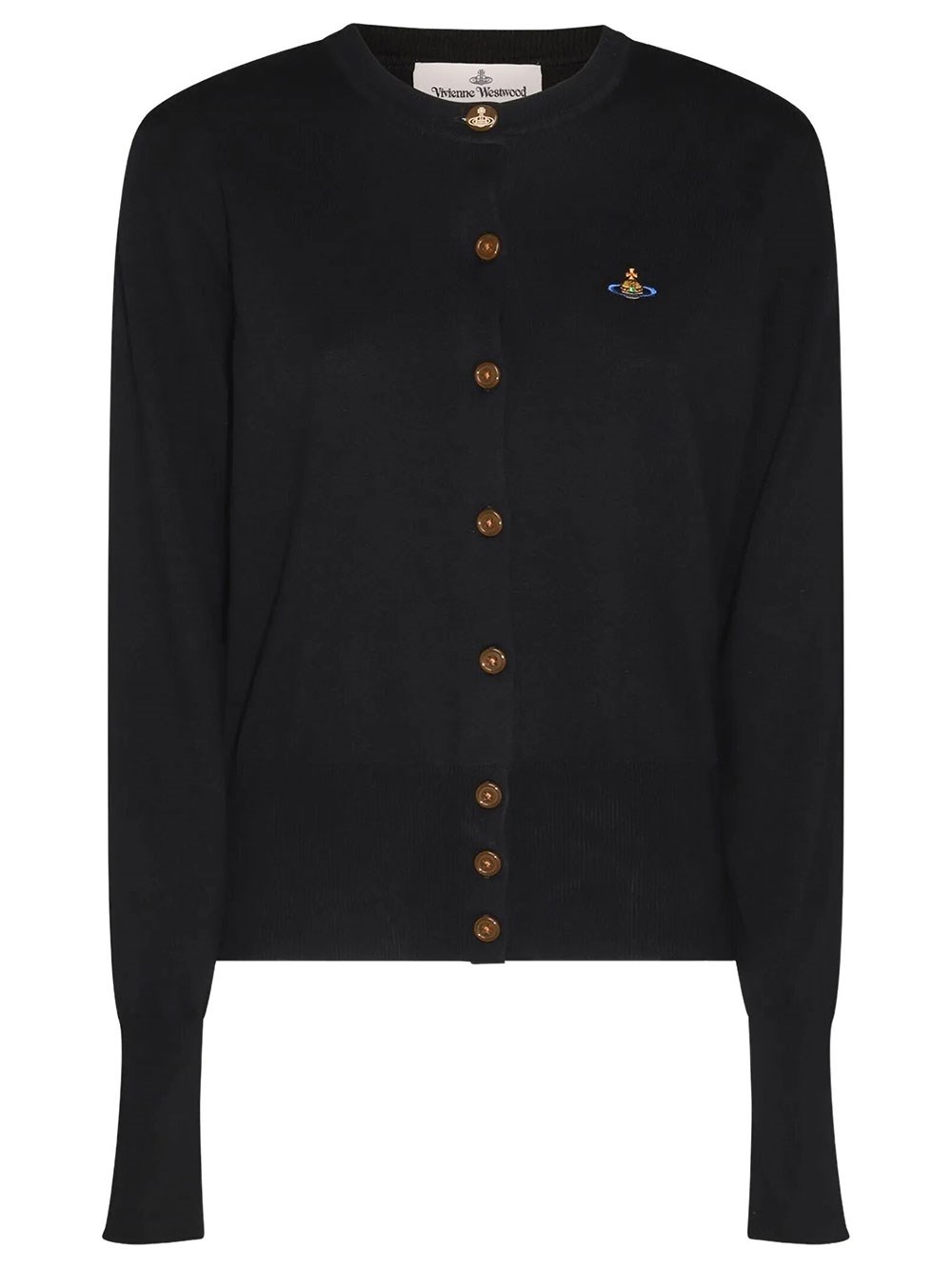 Vivienne Westwood Bea Crew Neck Knit Cardigan In Black