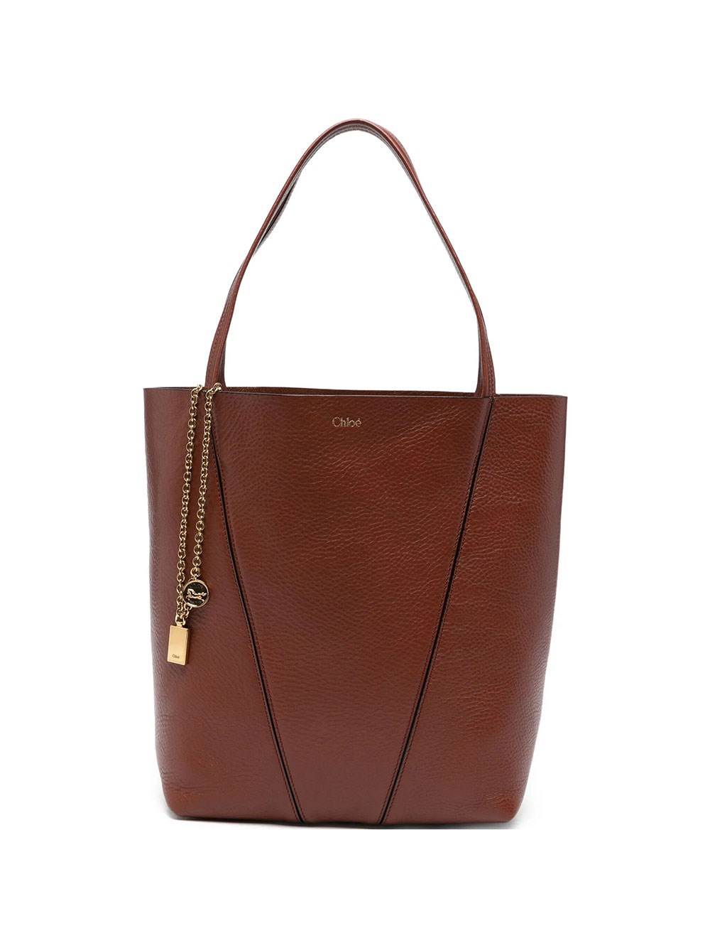 Chloé Women's Brown Spin Tote Bag In Burgundy Leather