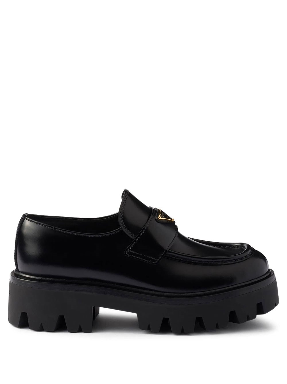 Prada Women's Black Brushed Leather Loafers