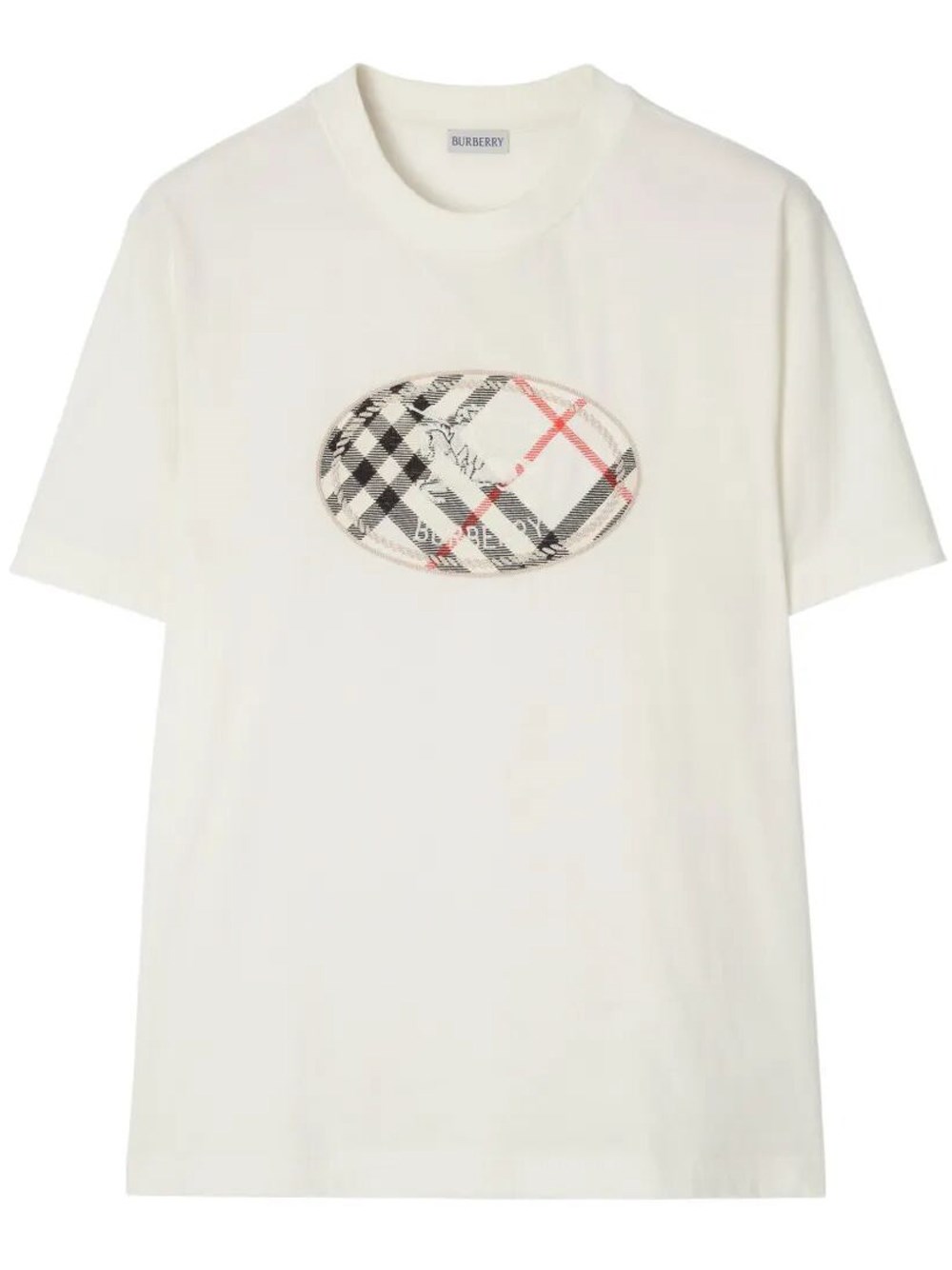 Burberry Uomo Bianco - T-Shirt In Cotone Check Knight Stamp - Tops - M - Immagine 6