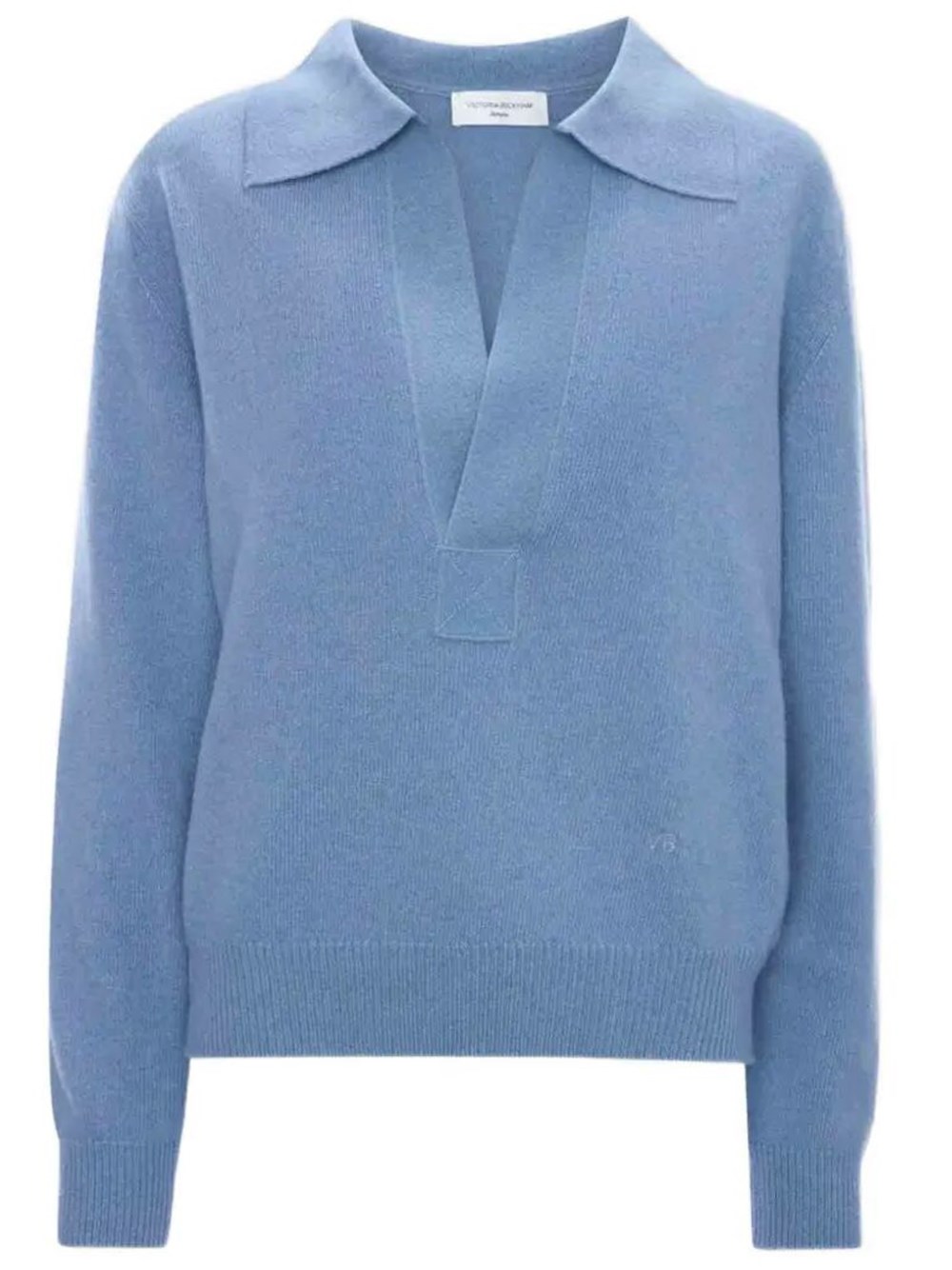Victoria Beckham Women's Blue Genevieve Wool And Cashmere Polo Sweater UK Size 14 - Mytheresa - Image 3