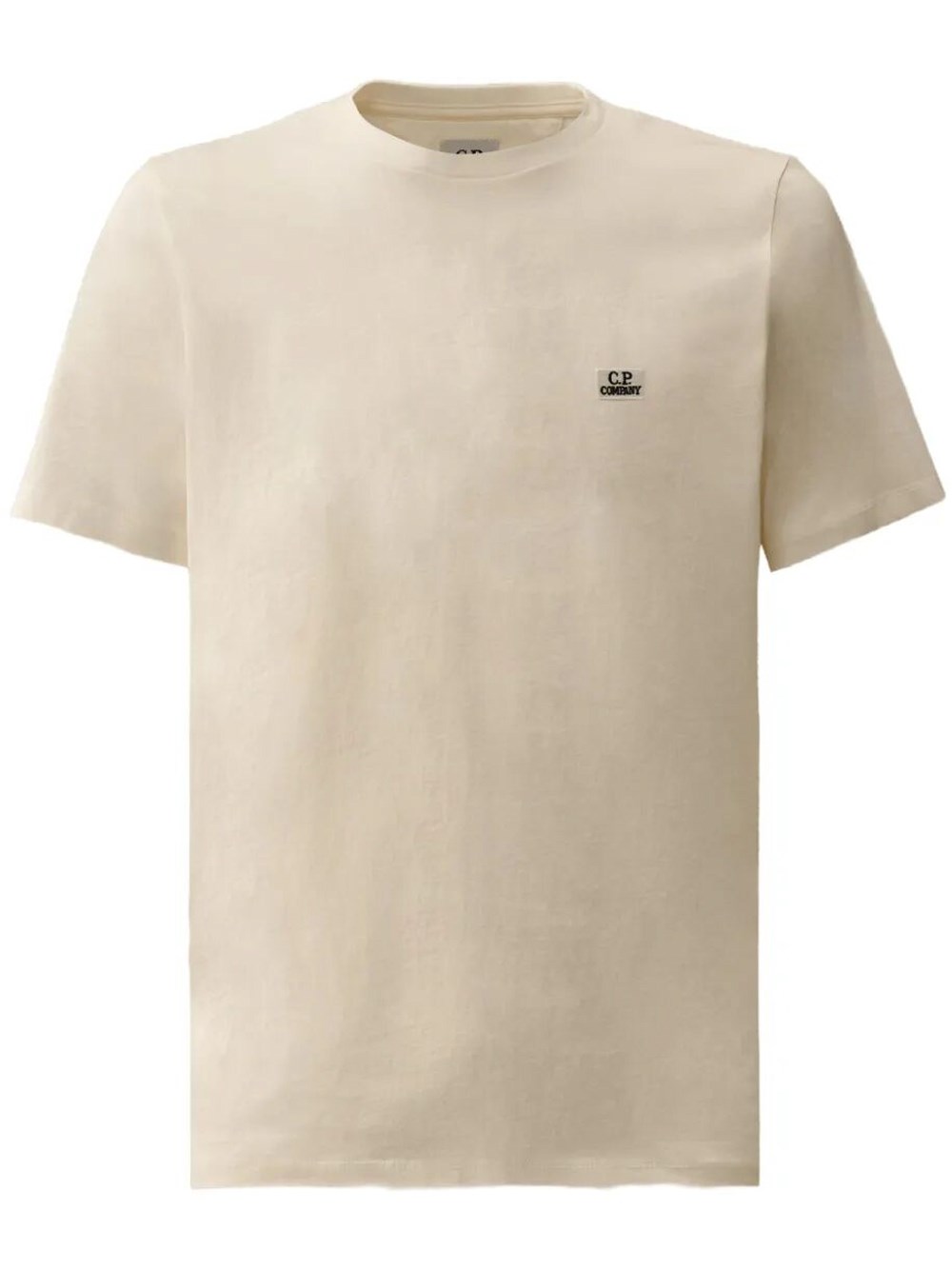 C.p. Company Men's White C. P. Company T-Shirt In Jersey 30/1 Con Patch Logo