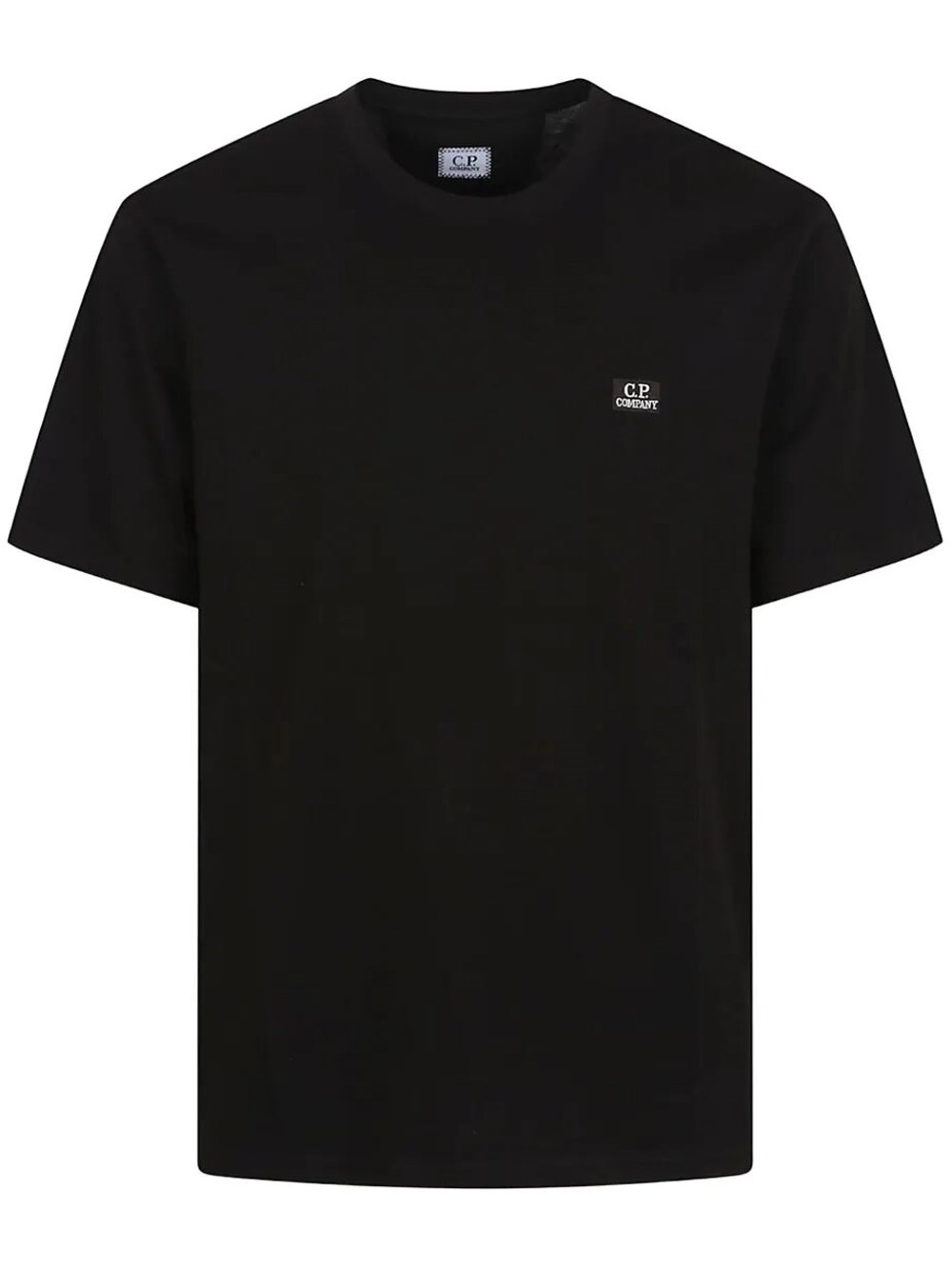 C.p. Company Men's Black C. P. Company T-Shirt In Jersey 30/1 With Logo Patch