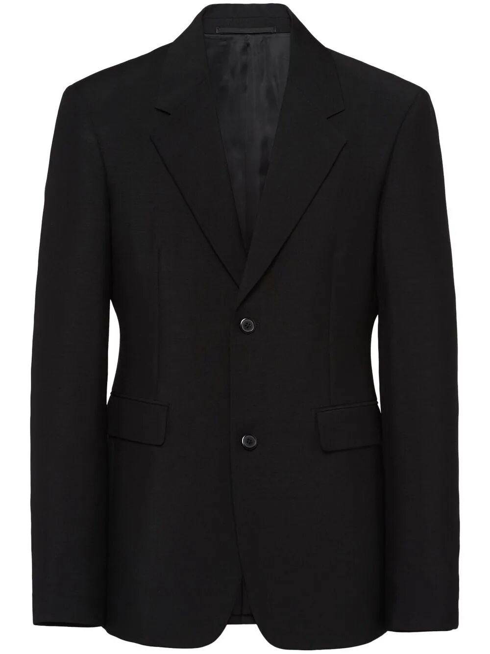 Prada Single-breasted Wool Jacket In Black