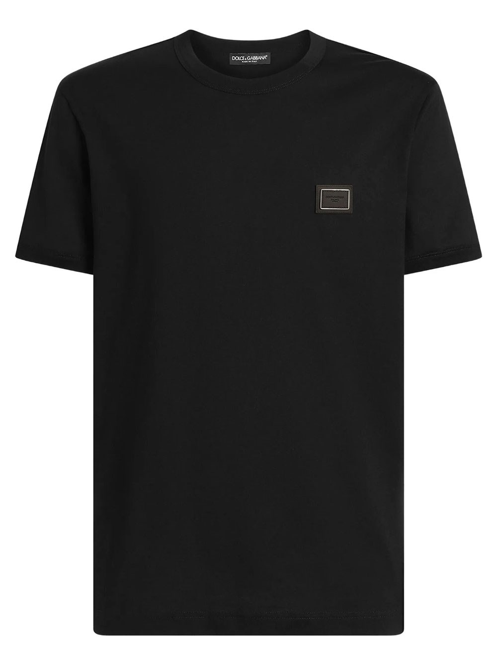 Dolce & Gabbana Men's Black Cotton T-Shirt With Plaque