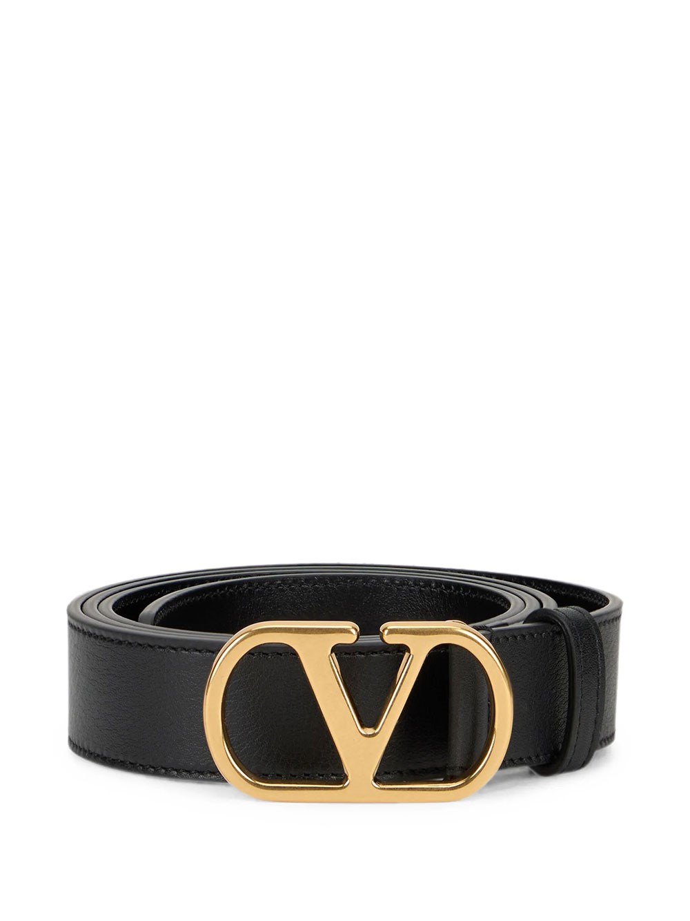 Valentino Garavani Men's Black Vlogo Signature Leather Belt 30Mm