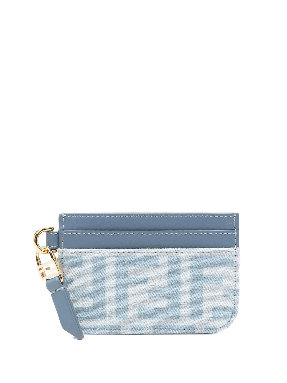 Fendi Women's Blue Flat Baguette Card Holder In Denim Ff