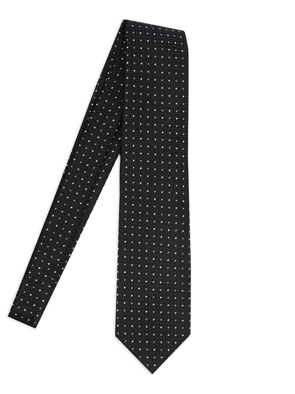 Tom Ford Men's Black Silk Tie With Micro Design