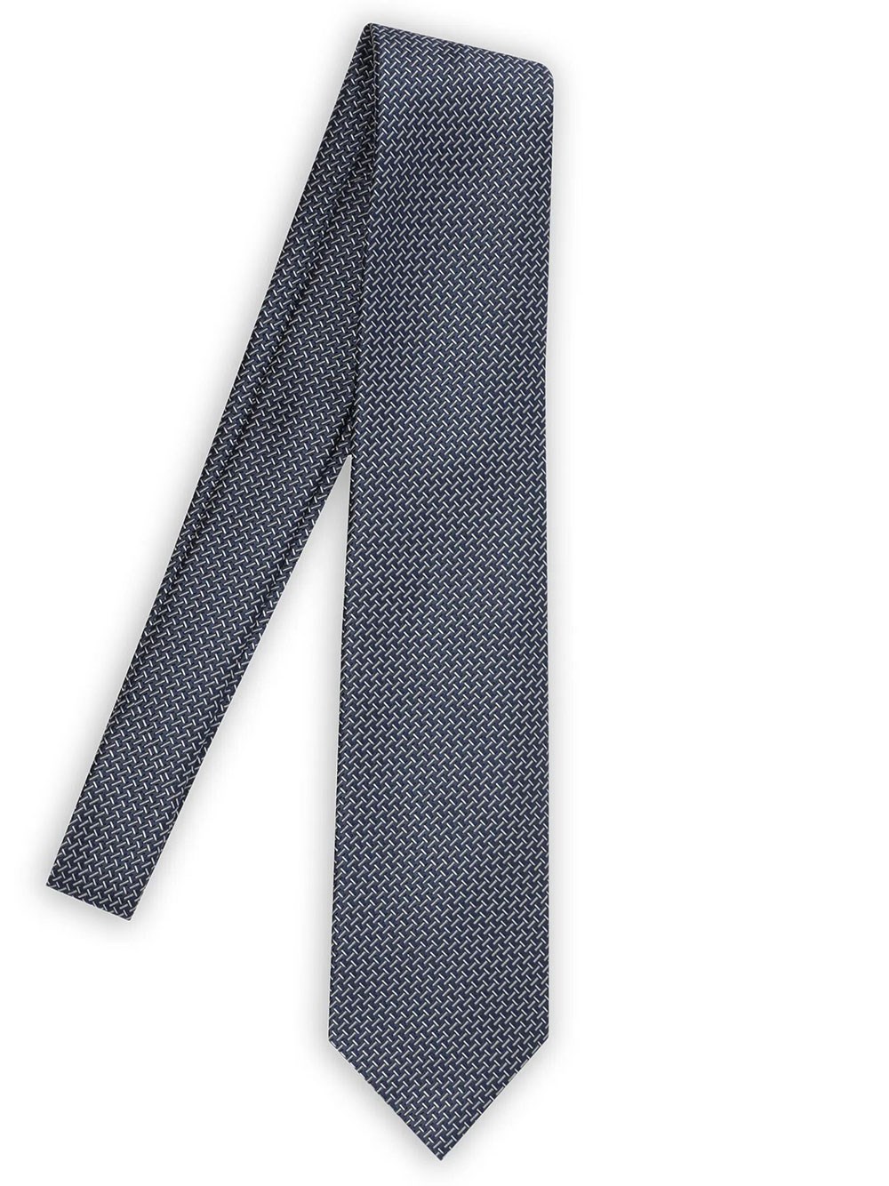 Tom Ford Men's Blue Silk Tie With Geometric Pattern