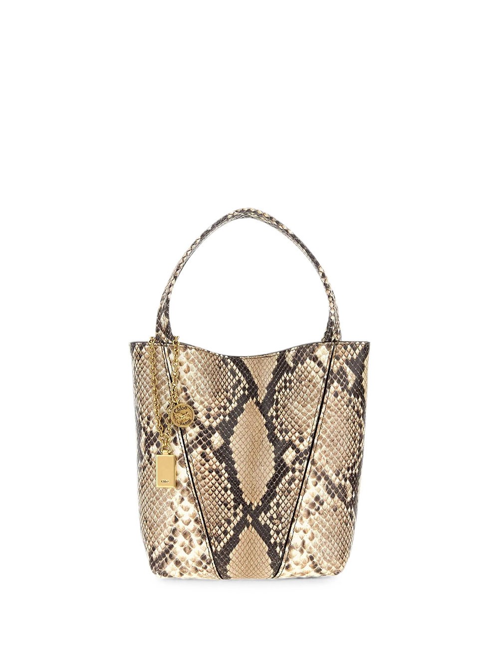 Chloé Women's Nude & Neutrals Tote Bag Spin Small In Python Effect Leather