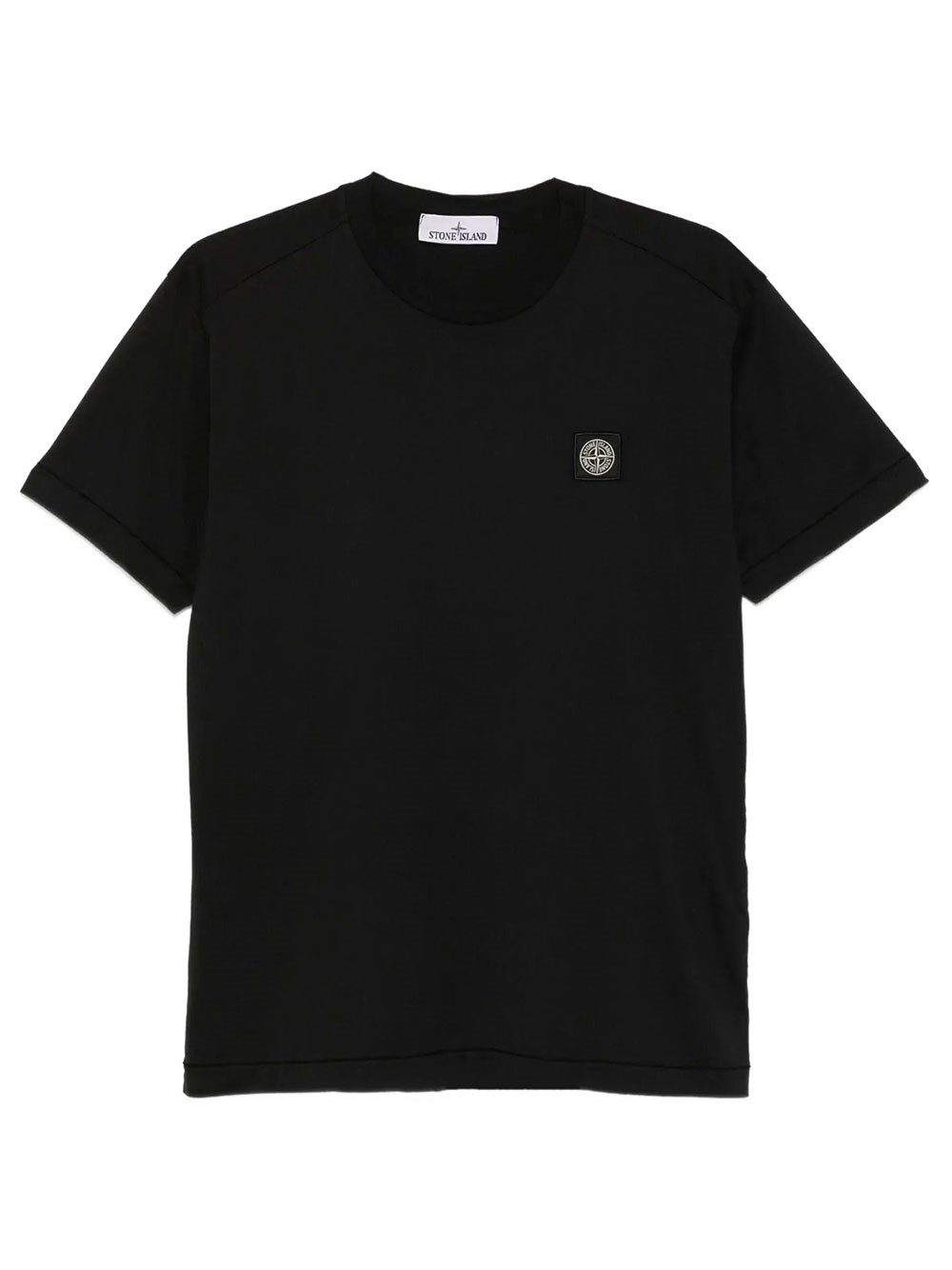Stone Island Men's Black Slim Fit T-Shirt With Compass Patch