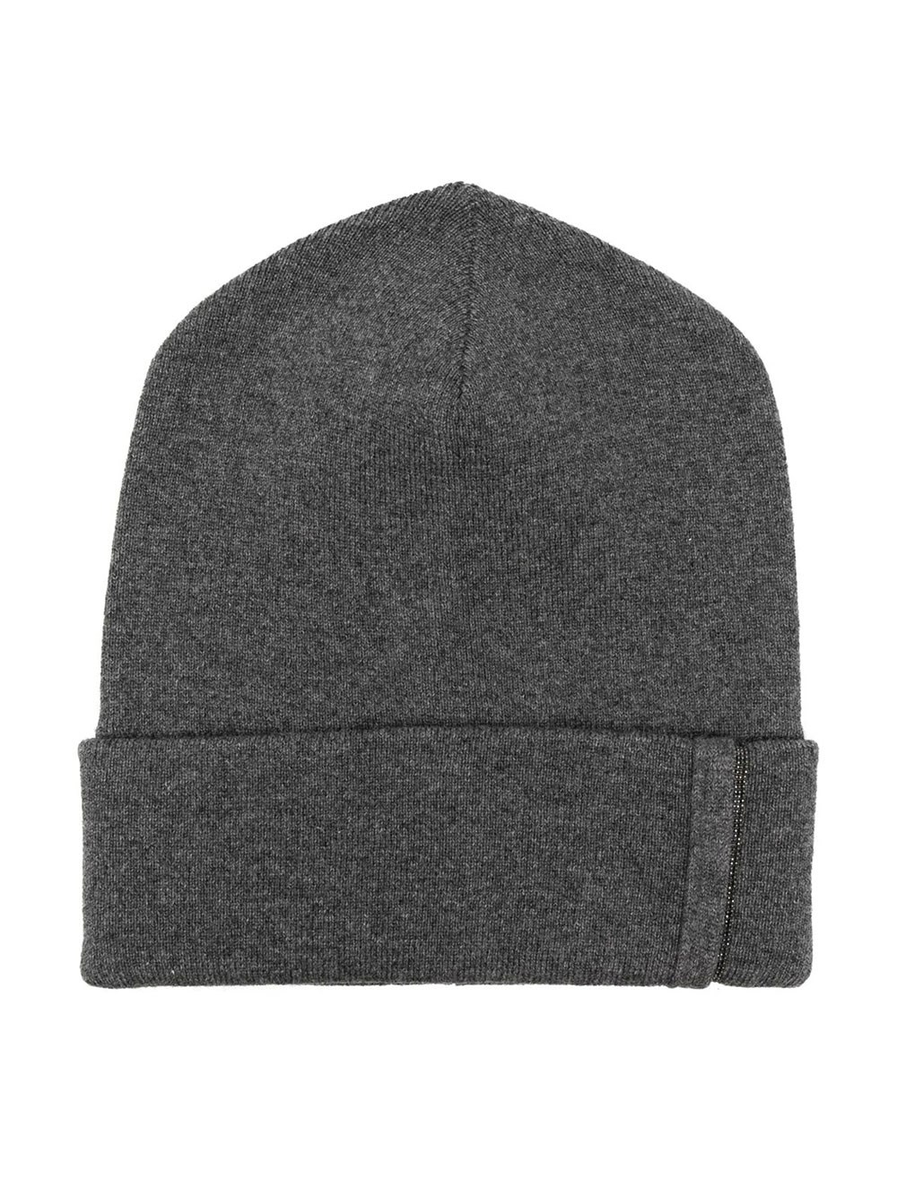Brunello Cucinelli Women's Grey Ribbed Cashmere Beanie With Pendant