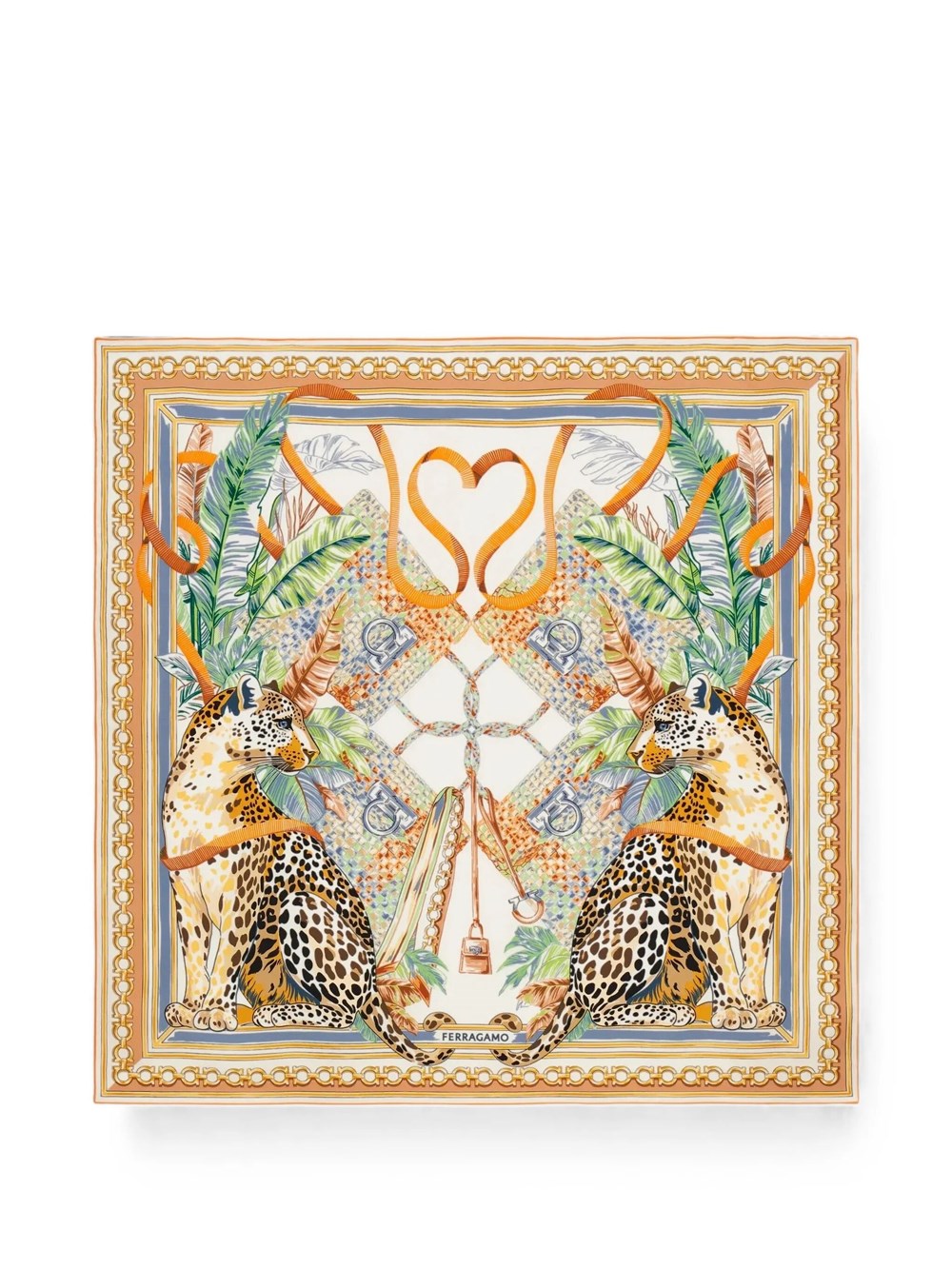 Ferragamo Women's Multi Silk Scarf With Animal Print