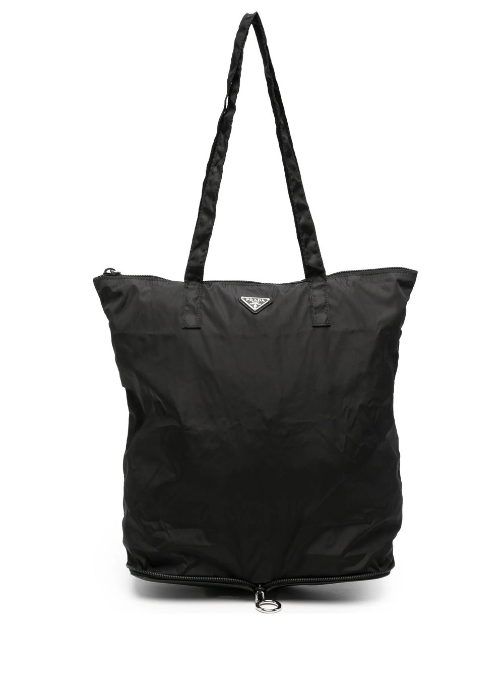Prada Women's Black Nylon Tote Bag With Saffiano Leather Case
