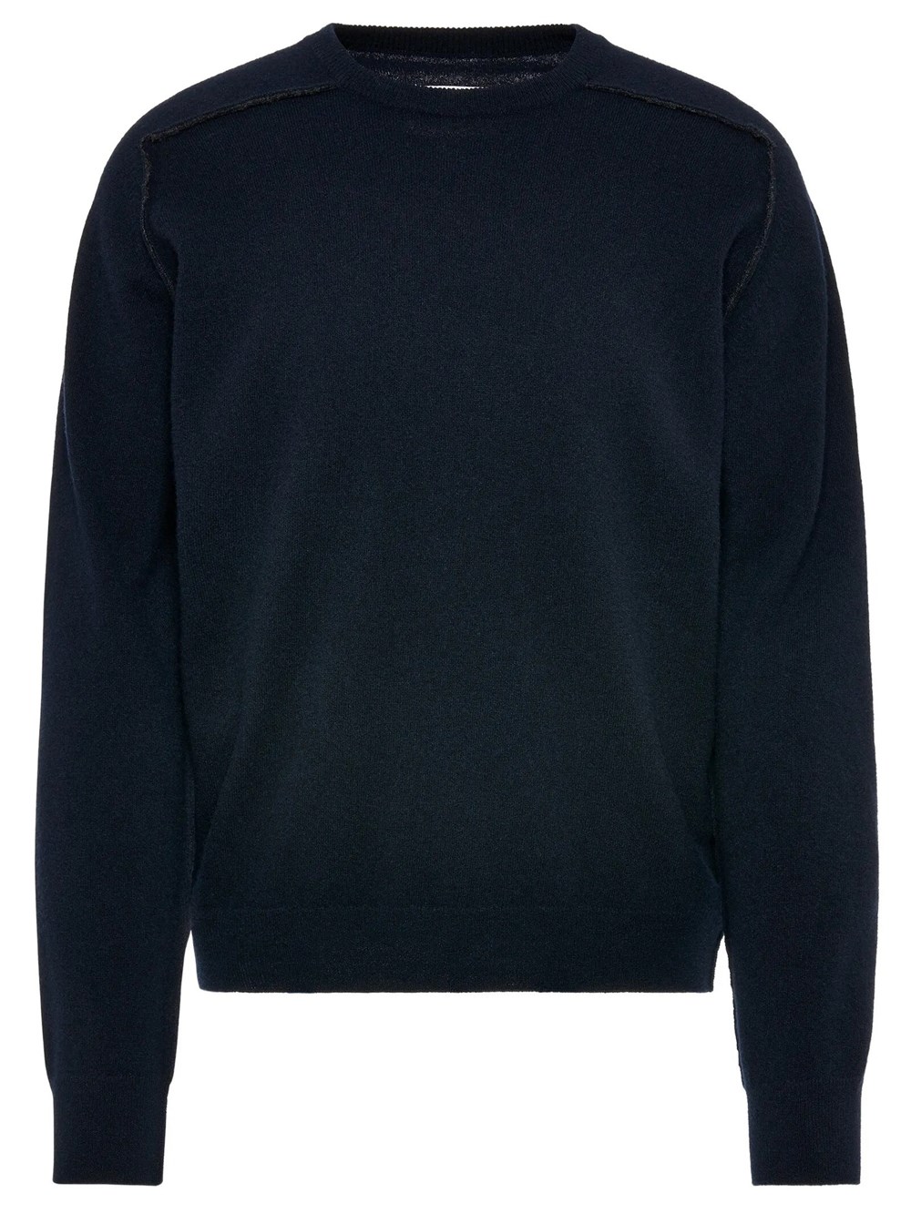Maison Martin Margiela Men's Blue Crew Neck Sweater In Virgin Wool