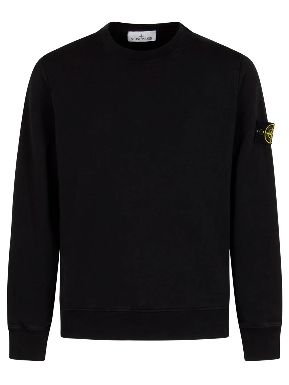 Stone Island Men's Black Regular Fit Crew Neck Sweatshirt With Raglan Sleeves