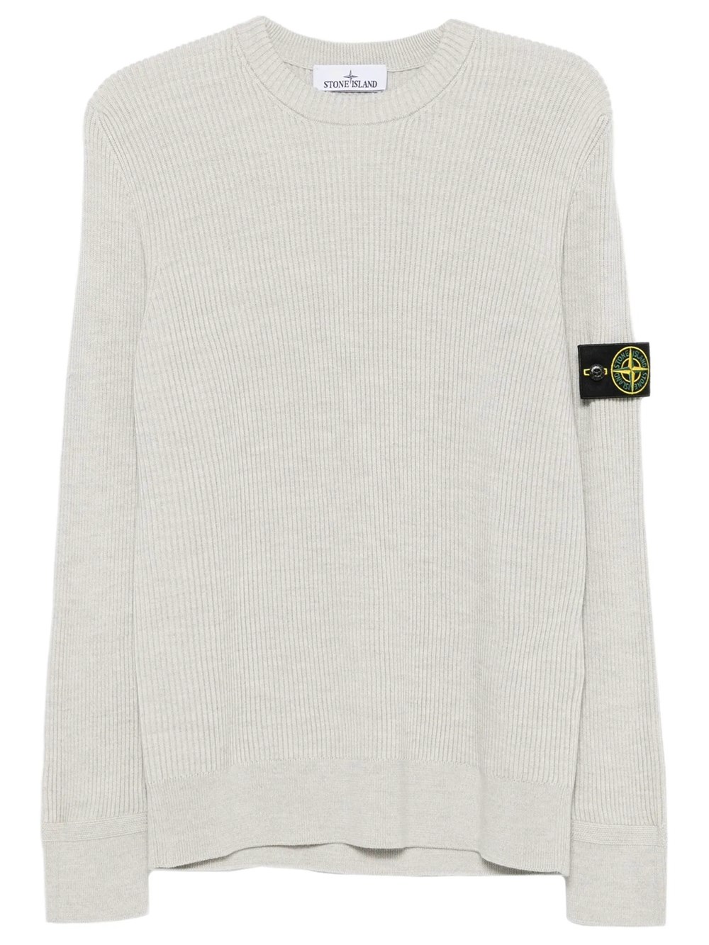 Stone Island Men's Nude & Neutrals Crewneck Sweater With Ribbed Edges