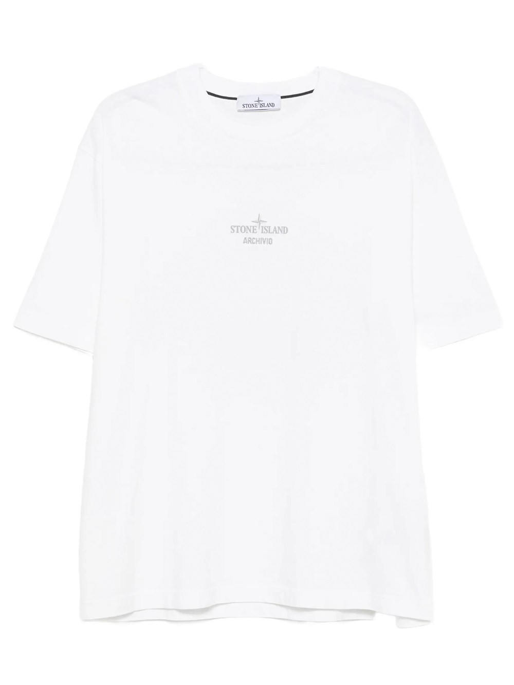 Stone Island Men's White Regular Fit T-Shirt With 'Archivio' Print