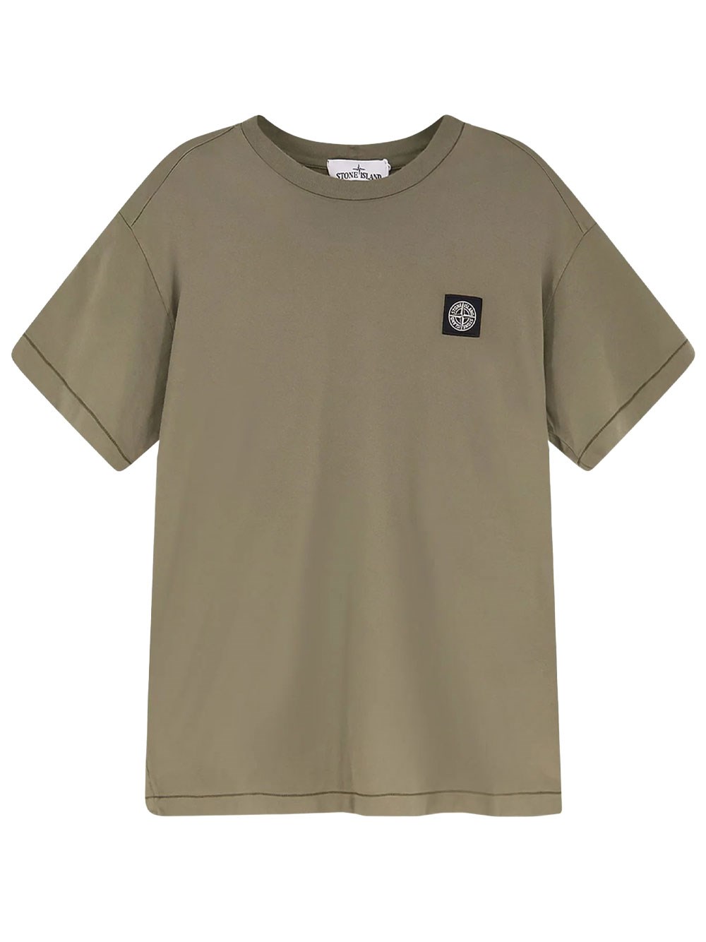 Stone Island Men's Green Slim Fit T-Shirt With Compass Patch