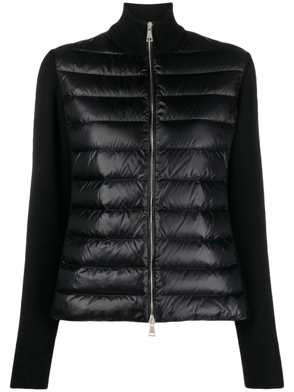 Moncler Women's Black Padded Wool Cardigan With Zip