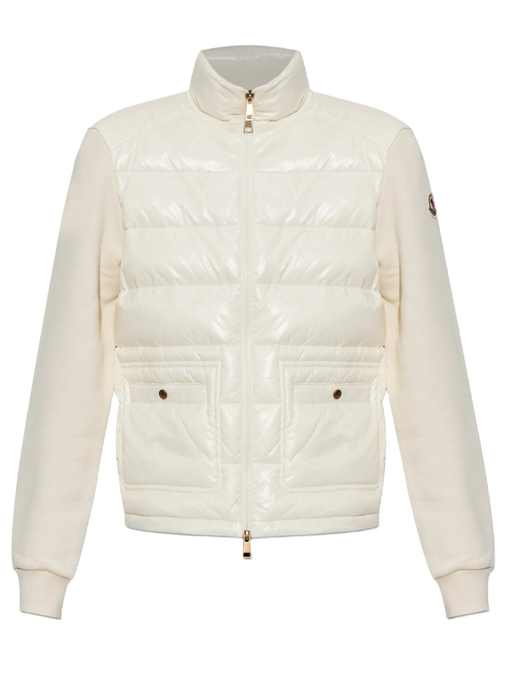 Moncler Women's Nude & Neutrals Cotton Zip Hoodie With Nylon Front