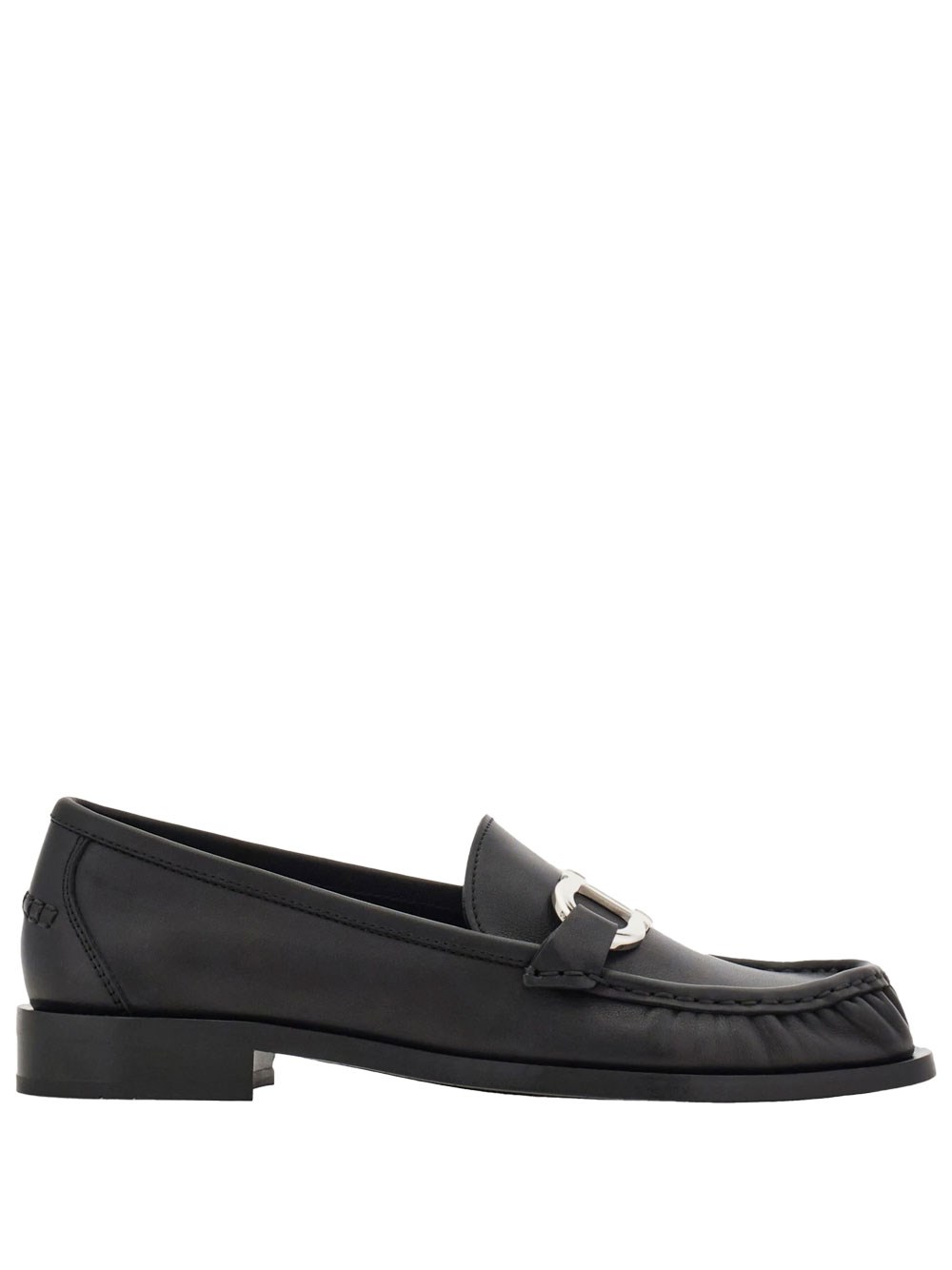 Ferragamo Women's Black Loafers With Gancini Ornament Salvatore