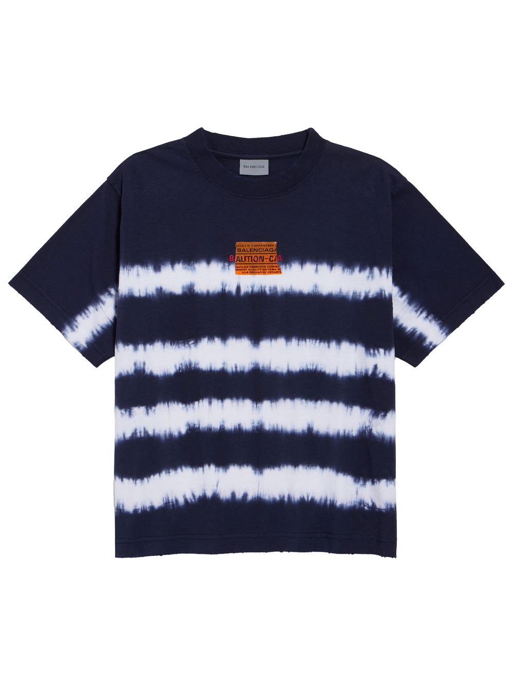 Balenciaga T-shirt Taped And Dyed Medium Fit In Dry Jersey In Blue