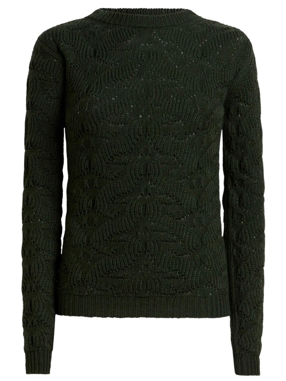 Etro Women's Green Sweater In Wool Blend With Paisley Pattern