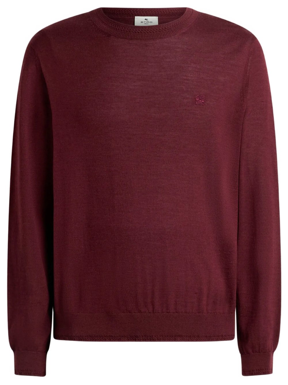 Etro Men's Red Sweater In Wool And Silk With Pegasus Embroidery