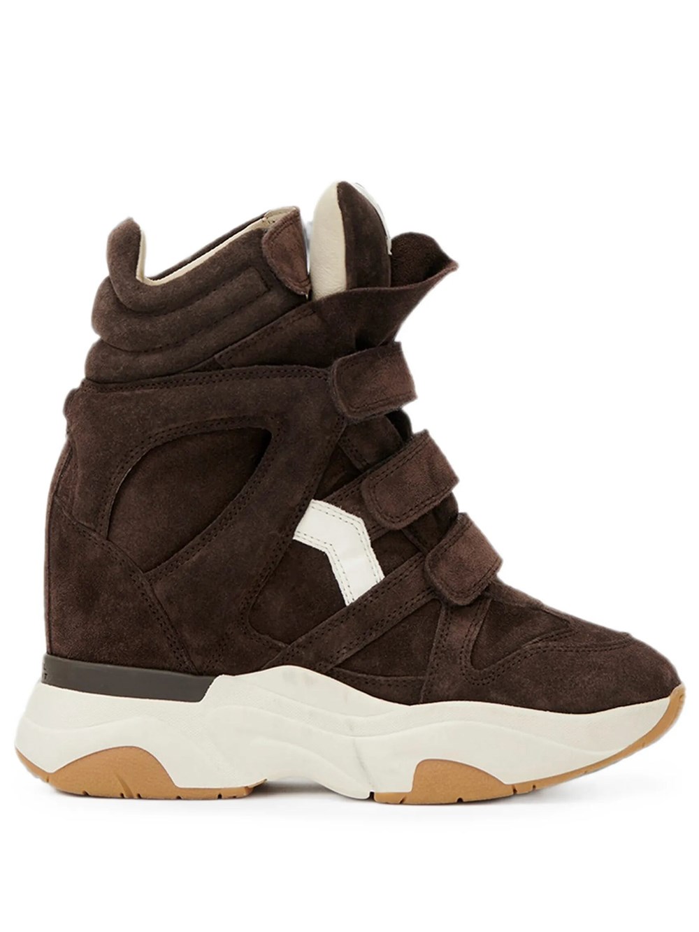 Isabel Marant Women's Brown Balskee High Suede Leather Sneakers With Wedge