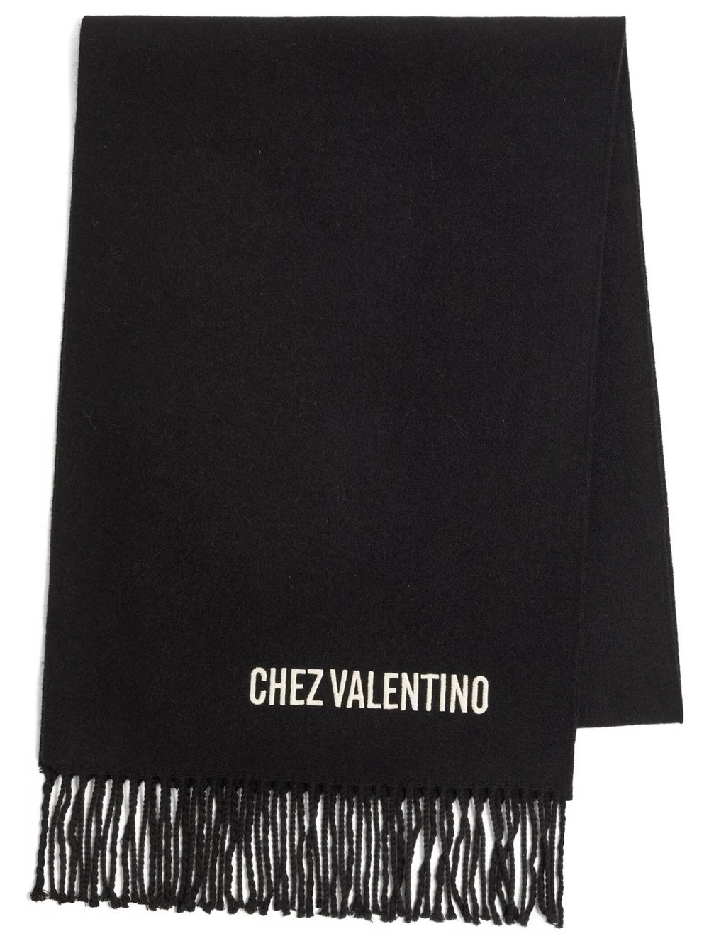 Valentino Garavani Sciarpa In Lana Con Ricamo Vlogo In Nero
