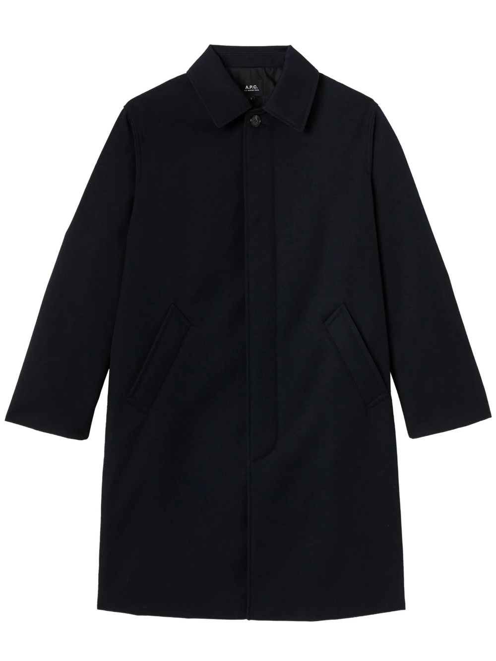 A.p.c. Cappotto In Lana Idrorepellente In Blu