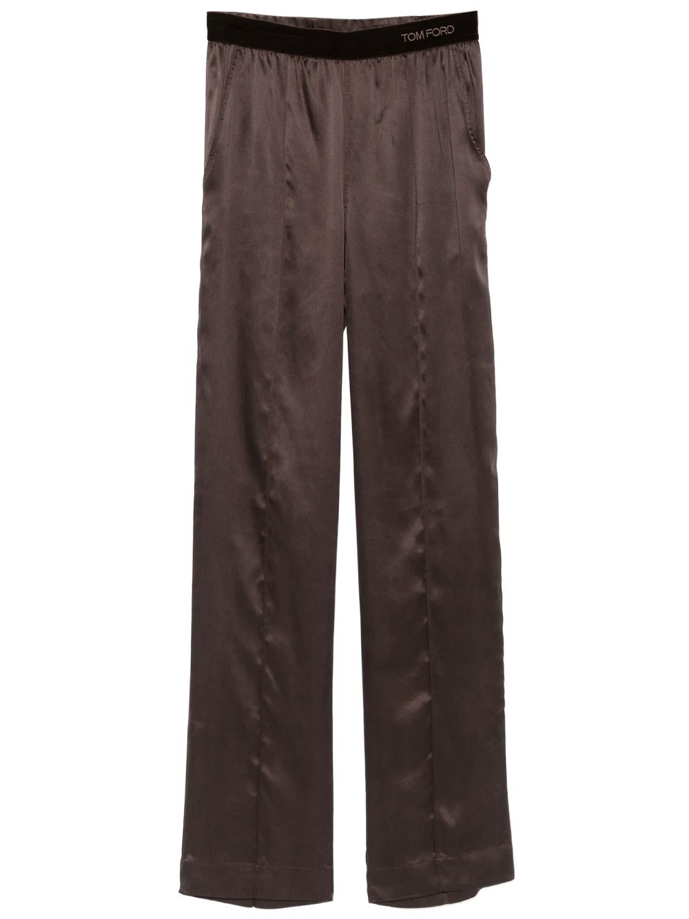 Tom Ford Women's Brown Silk Satin Pajama Style Pants